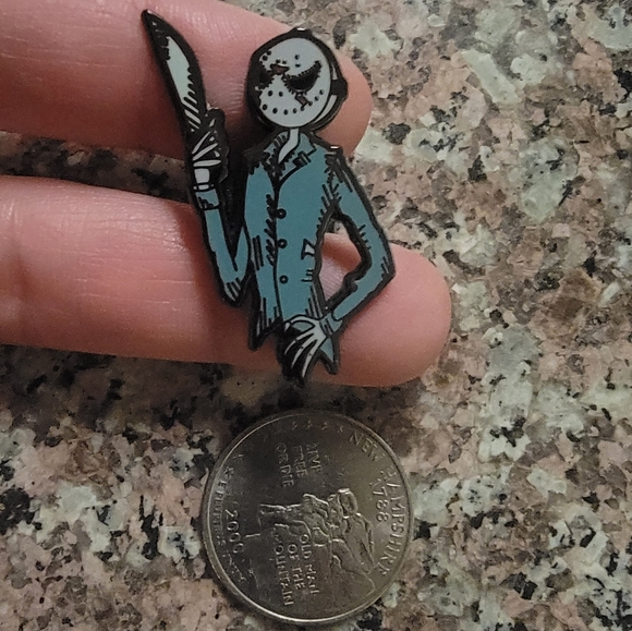 *2 for $13* Jack Skellington × Jason Voorhees Friday the 13th Mashup Enamel Pin - Picture 3 of 4